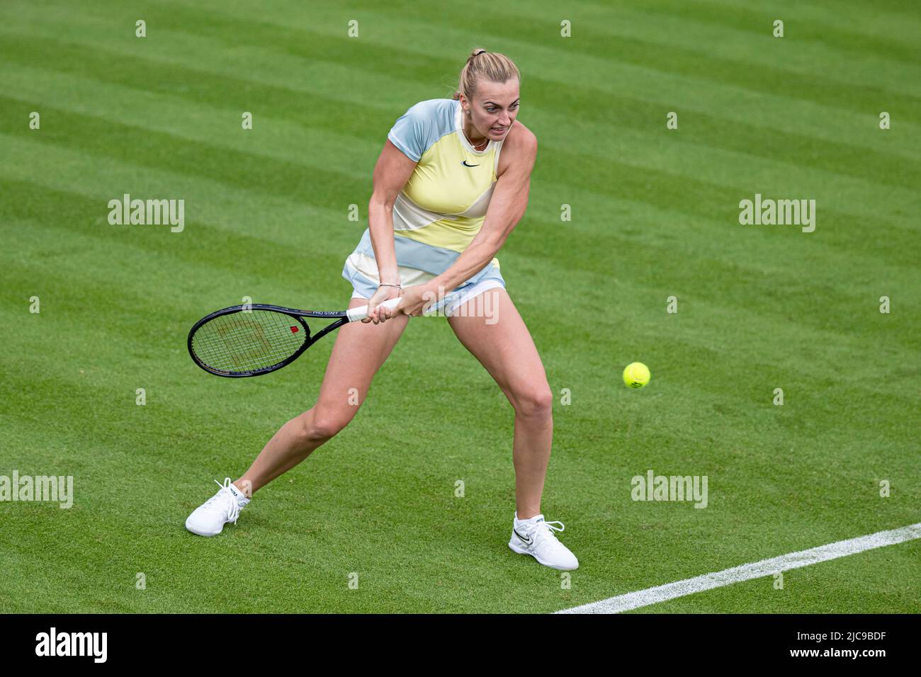 LONDRES, ROYAUME-UNI. 11 juin 2022. Greg Rusedski (GBR) et Sorana Cirstea (ROU) contre Marcos Baghdatis (CYP) et Petra Kvitova (ZCE) ont joué dans un match d'exposition pour célébrer son 40th anniversaire lors du Rothesay Classic Birmingham 2022 au Club du Prieuré d'Edgbaston samedi, 11 juin 2022 à LONDRES EN ANGLETERRE. Credit: Taka G Wu/Alay Live News Banque D'Images