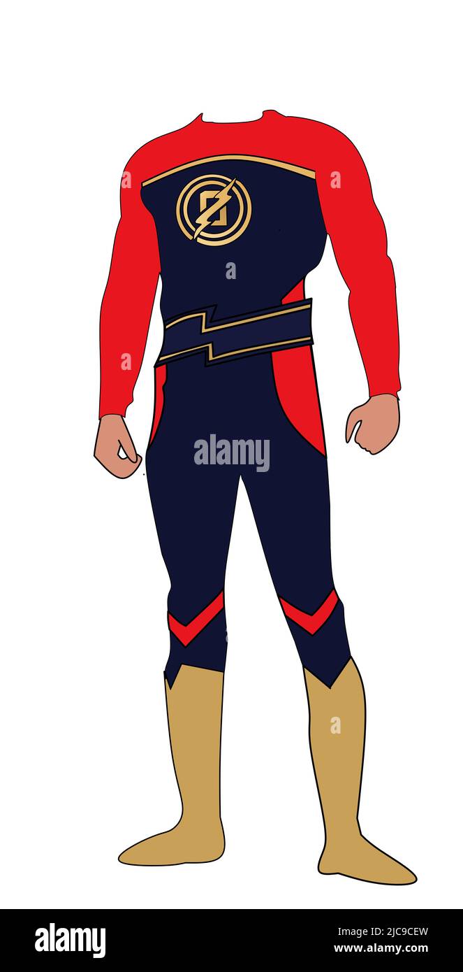 Malayalam superhéros Minnal Murali costume de personnage animé télécharger.Tovino Thomas comme Minnal Murali.Minnal Murali Superhero costume télécharger.Tovino Thomas dans le costume de super-héros.PNG pour l'édition Banque D'Images