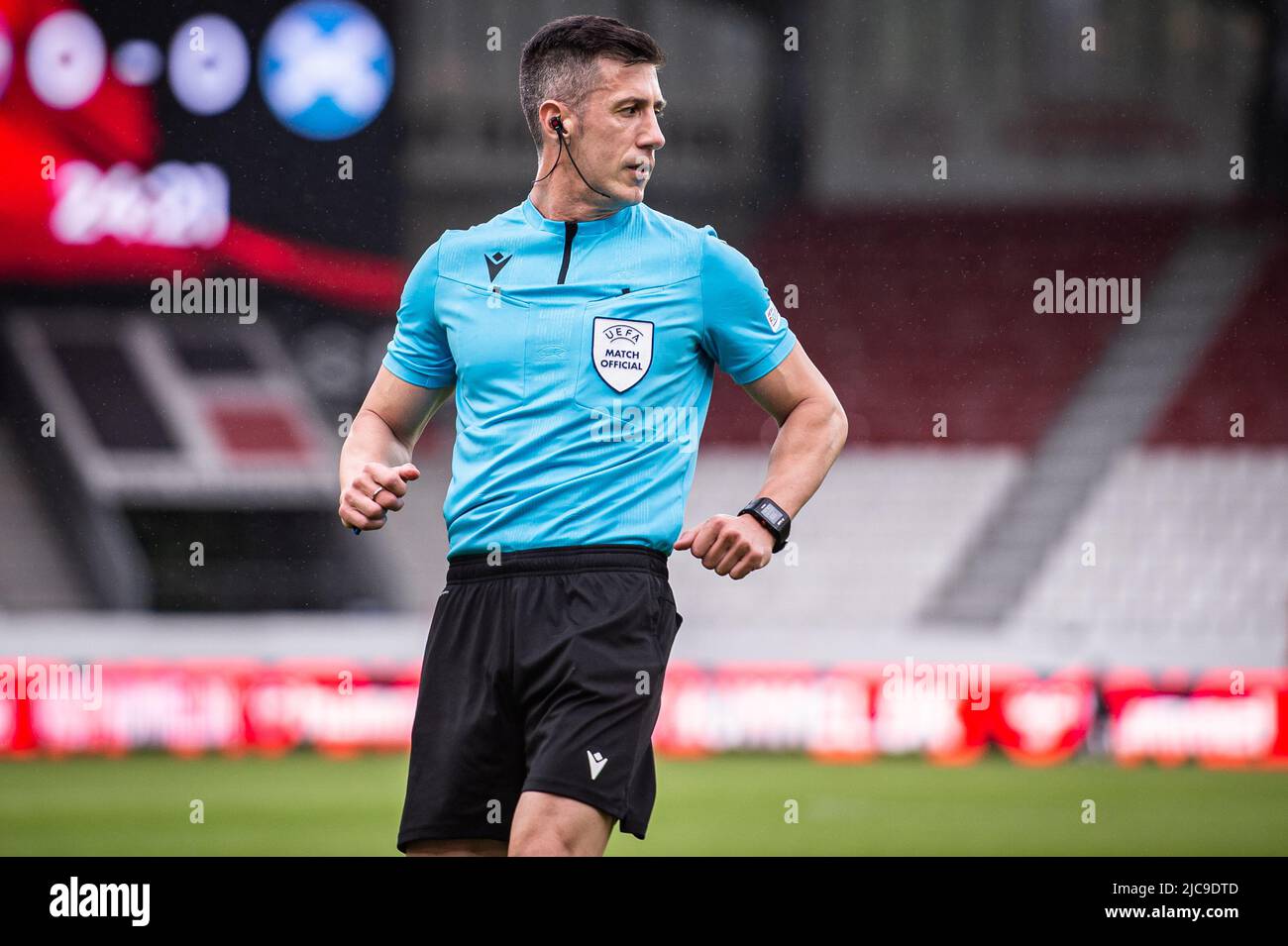 Vejle, Danemark. 10th juin 2022. Arbitre Cesar Soto Grado vu lors du match de qualification U21 entre le Danemark et l'Ecosse à Vejle Stadion à Vejle. (Crédit photo : Gonzales photo/Alamy Live News Banque D'Images