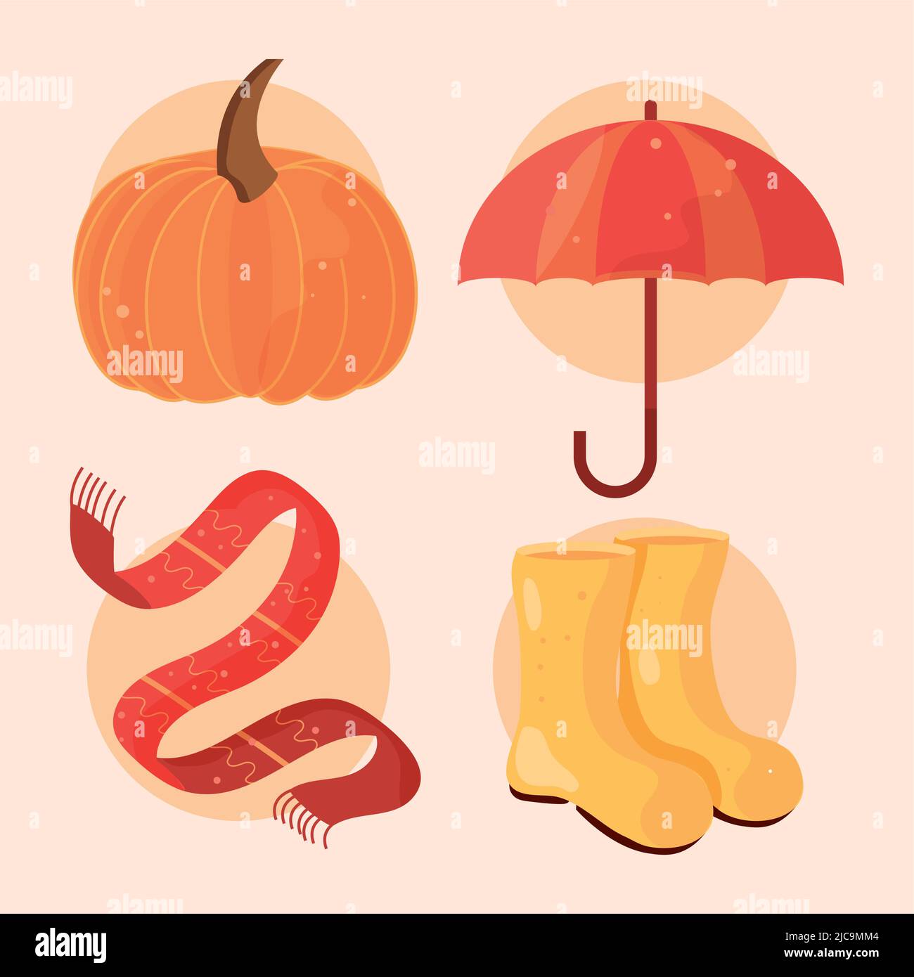 icônes d'automne Illustration de Vecteur