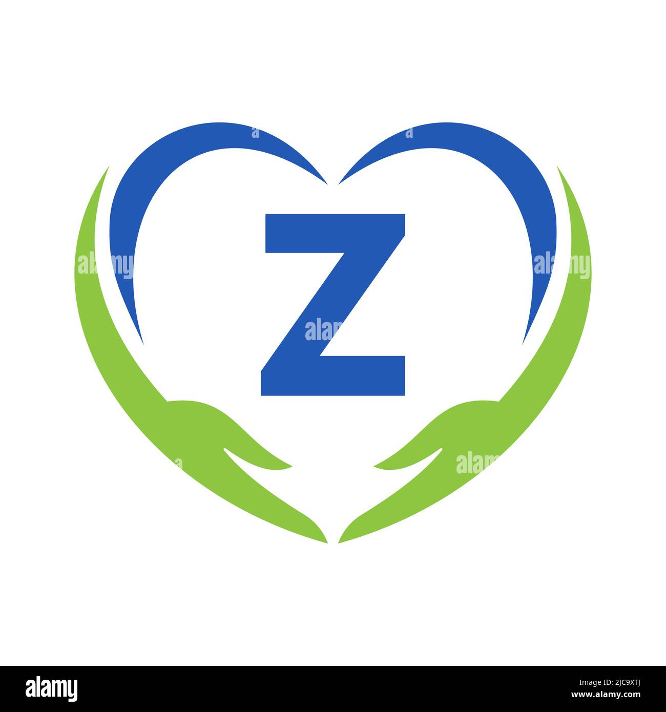 Logo soin des mains sur lettre Z. lettre Z logo Charity, soins de santé,  symbole Fondation avec main Image Vectorielle Stock - Alamy