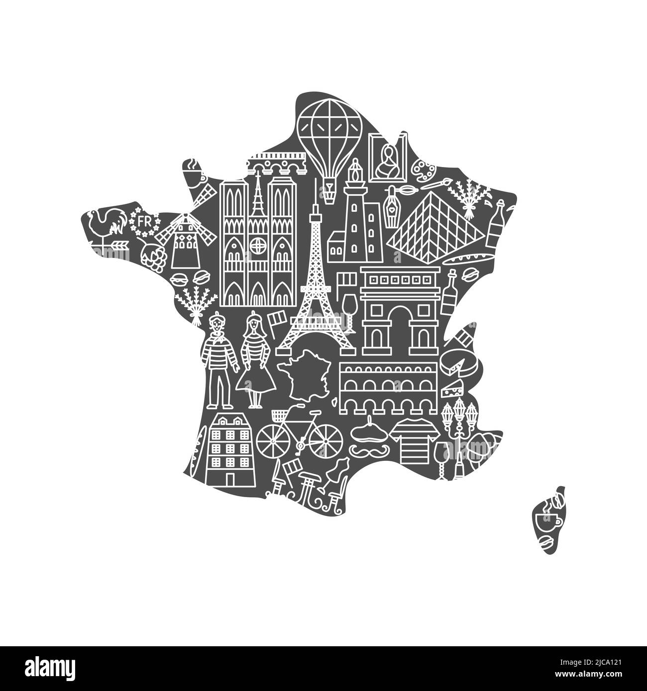 France Country Line concept Illustration de Vecteur