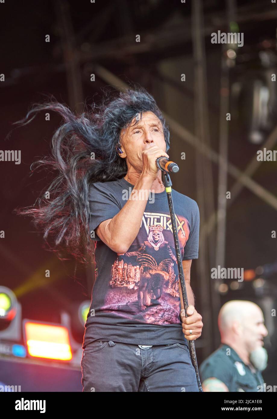 Joey Belladonna Anthrax se produit au Bloodstock Festival, Catton Park Derbyshire, Royaume-Uni. 10 août 2019 Banque D'Images