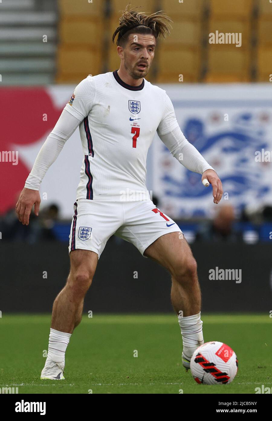 Wolverhampton, Angleterre, 11th juin 2022. Jack Grealish d'Angleterre lors du match de l'UEFA Nations League à Molineux, Wolverhampton. Le crédit photo doit être lu : Darren Staples / Sportimage Banque D'Images