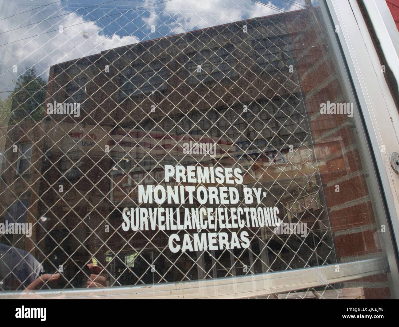 panneau d'avertissement de sécurité sur la fenêtre Banque D'Images