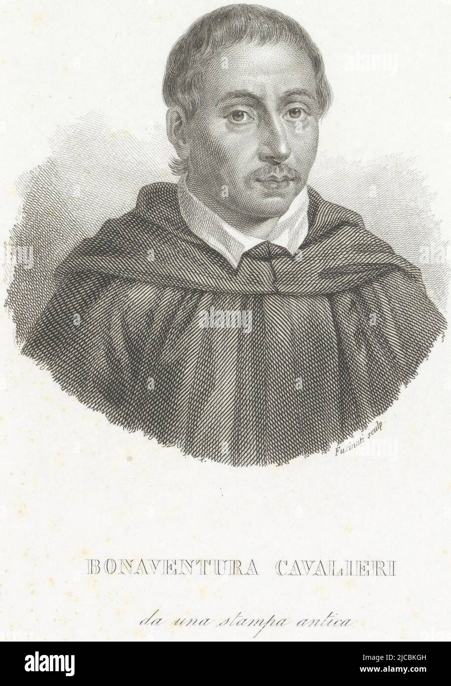 Portrait du scientifique Bonaventura Cavalieri, imprimeur: Giuseppe Fusinati, (mentionné sur l'objet), Italie, 1813 - 1883, papier, gravure, h 265 mm - l 164 mm Banque D'Images