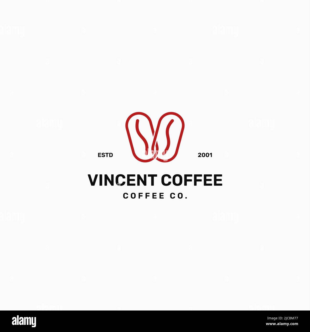 Logo V de la lettre du grain de café. Motif de logo d'illustration vectoriel de grain de café. Logo du café-restaurant. Illustration de Vecteur