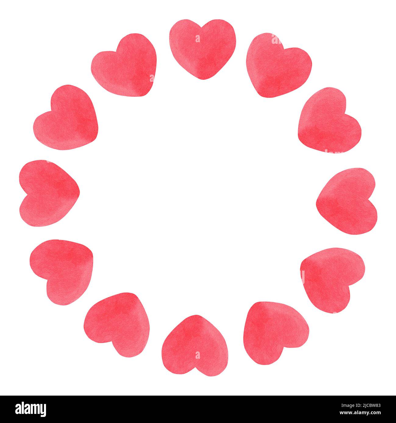 Couronne en forme de coeur simple. Place pour l'inscription. Illustration aquarelle. Isolé sur un fond blanc. Pour vos boîtes de création, accessoires, autocollants Banque D'Images