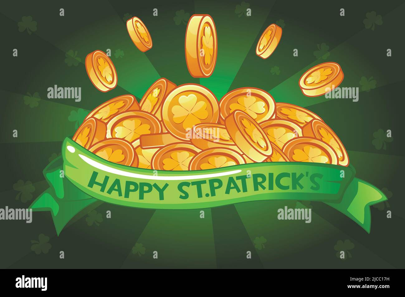 Bon et pièces de monnaie pour la Saint-Patrick Illustration de Vecteur