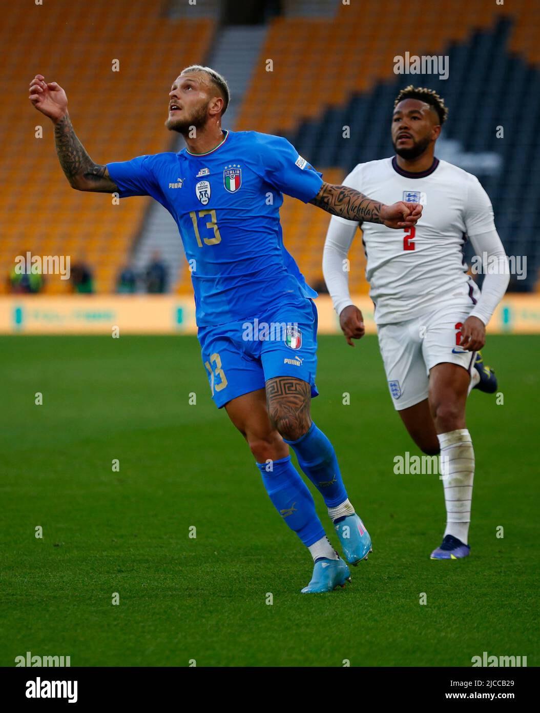 WOLVERHAMPTON ANGLETERRE - JUIN 11 : Federico DiMarco de l'Italie lors de l'UEFA Nations League - Groupe A3 entre l'Angleterre contre l'Italie au stade Molineux, Banque D'Images