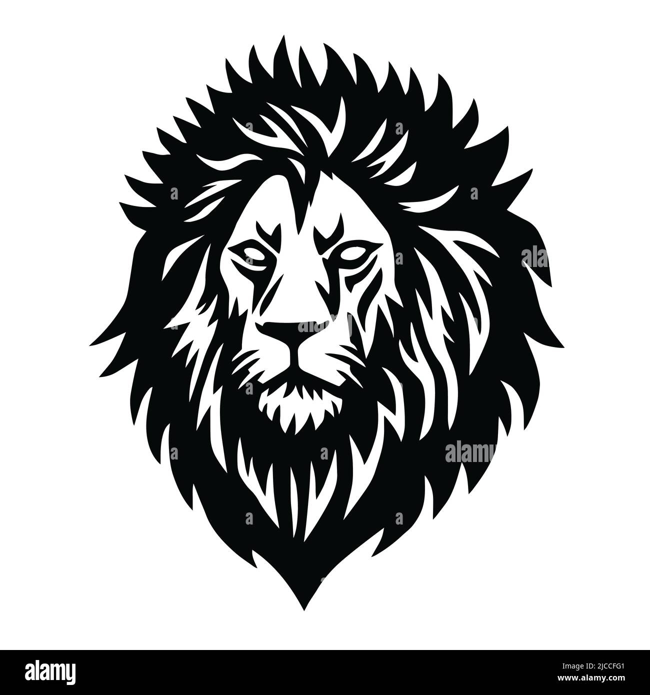 Modèle d'illustration de modèle vectoriel de mascotte de logo Lion Head Illustration de Vecteur
