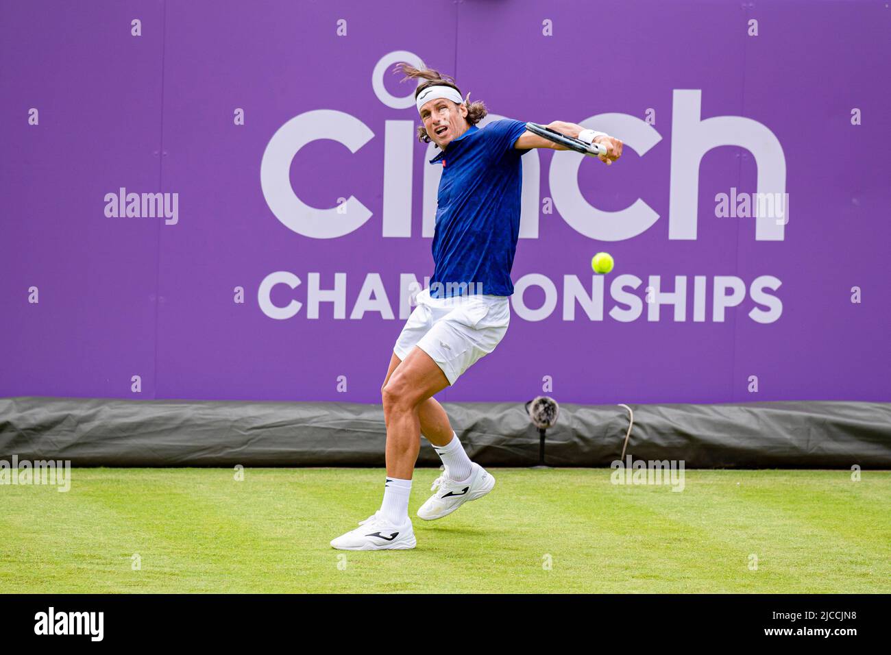 LONDRES, ROYAUME-UNI. 12 juin 2022. Feliciano Lopez d'Espagne contre Emil Ruusuvuori de Finlande lors du match de qualification du deuxième jour des 2022 championnats de Cinch au Queen's Club, dimanche, 12 juin 2022 à LONDRES EN ANGLETERRE. Credit: Taka G Wu/Alay Live News Banque D'Images