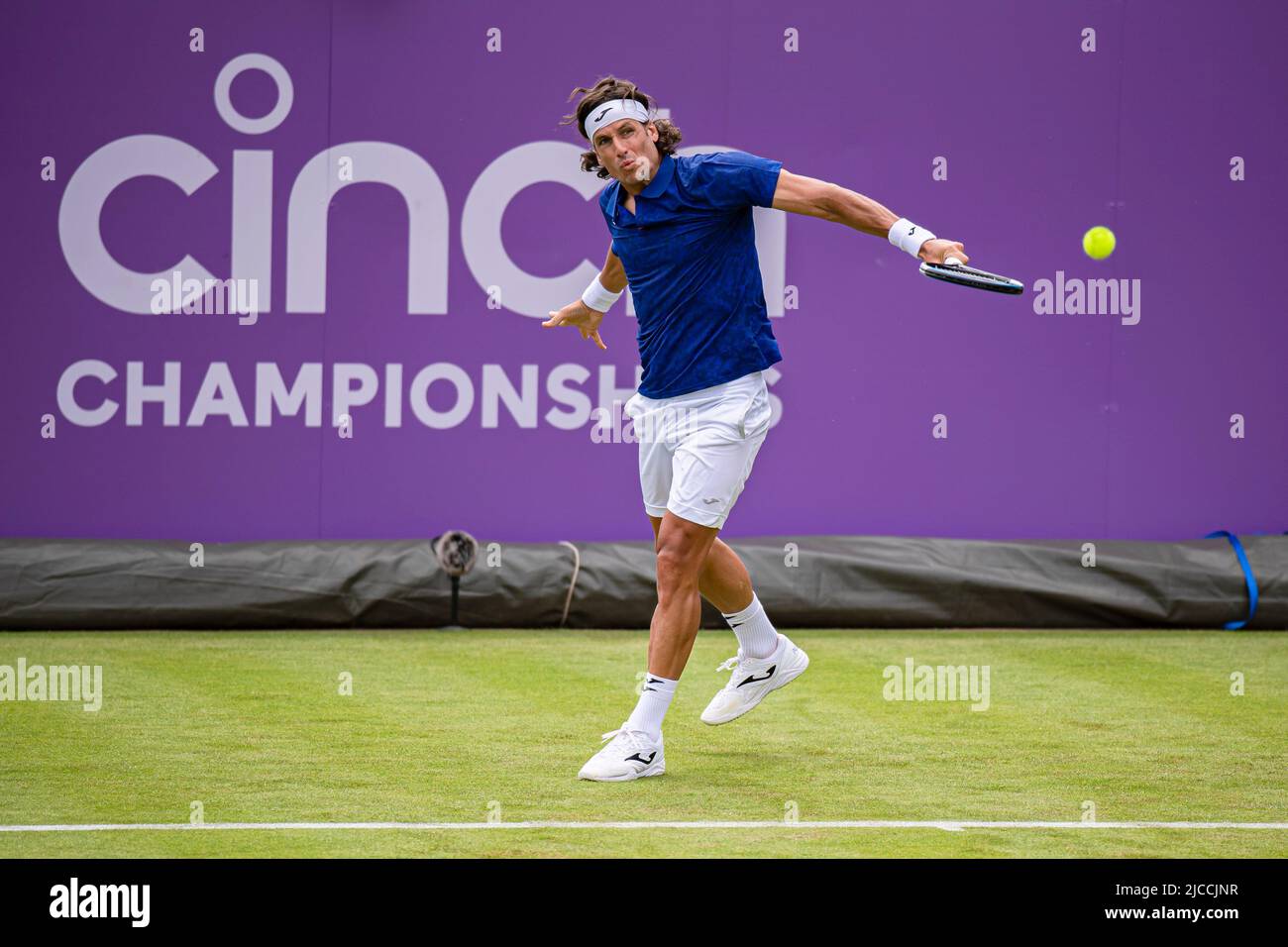 LONDRES, ROYAUME-UNI. 12 juin 2022. Feliciano Lopez d'Espagne contre Emil Ruusuvuori de Finlande lors du match de qualification du deuxième jour des 2022 championnats de Cinch au Queen's Club, dimanche, 12 juin 2022 à LONDRES EN ANGLETERRE. Credit: Taka G Wu/Alay Live News Banque D'Images