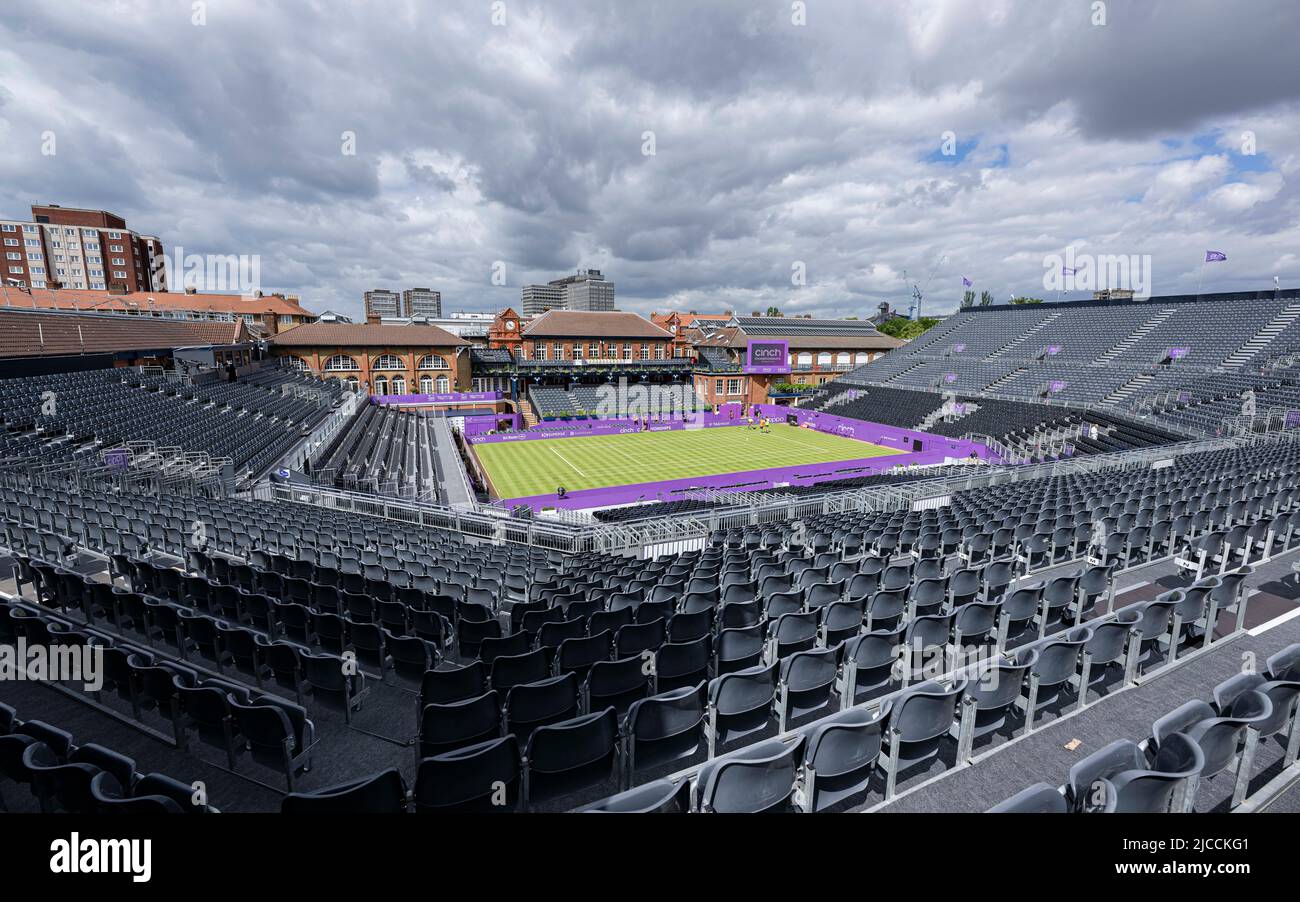 LONDRES, ROYAUME-UNI. 12 juin 2022. Une vue générale de la Cour du Centre pendant le match de qualification le deuxième jour des 2022 championnats de Cinch au Queen's Club, dimanche, 12 juin 2022, Londres, ANGLETERRE. Credit: Taka G Wu/Alay Live News Banque D'Images