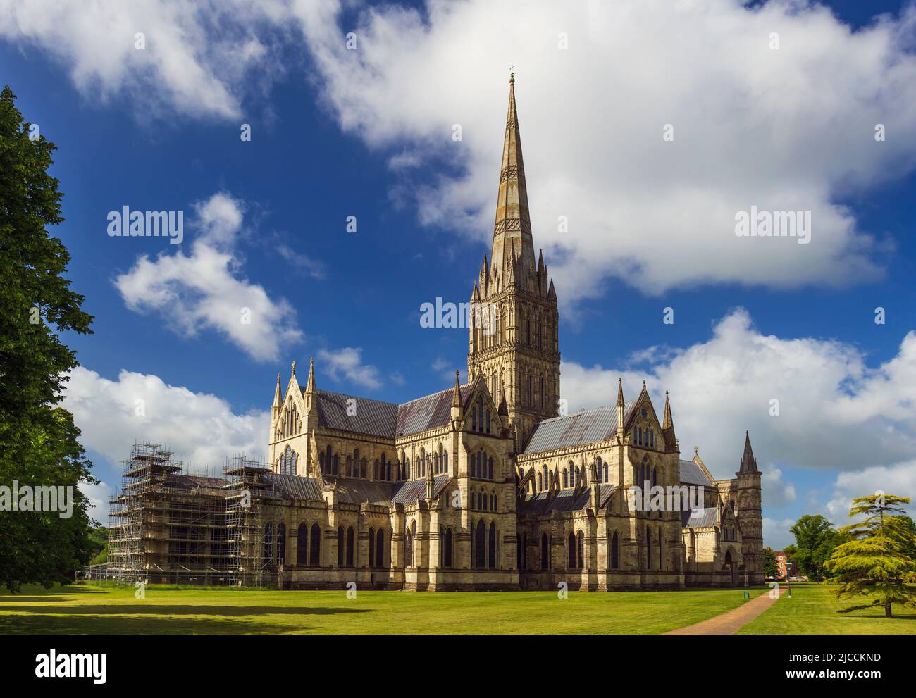 Cathédrale de Salisbury, Wiltshire, Angleterre, Royaume-Uni. Banque D'Images