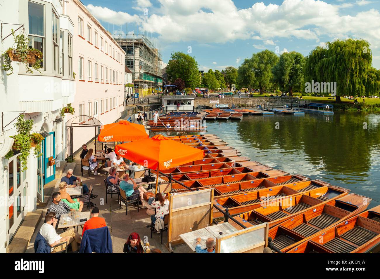 Bateaux de boxe au pub Anchor à Cambridge, en Angleterre. Banque D'Images