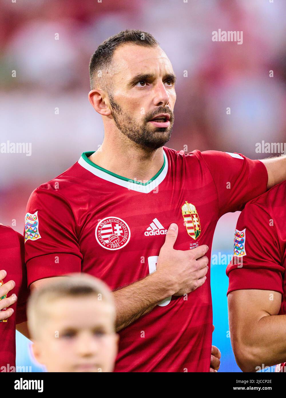 Attila Fiola, HUN 5 dans la Ligue des Nations de l'UEFA 2022 Match HONGRIE - ALLEMAGNE 1-1 dans la saison 2022/2023 le 11 juin 2022 à Budapest, Hongrie. © Peter Schatz / Alamy Live News Banque D'Images