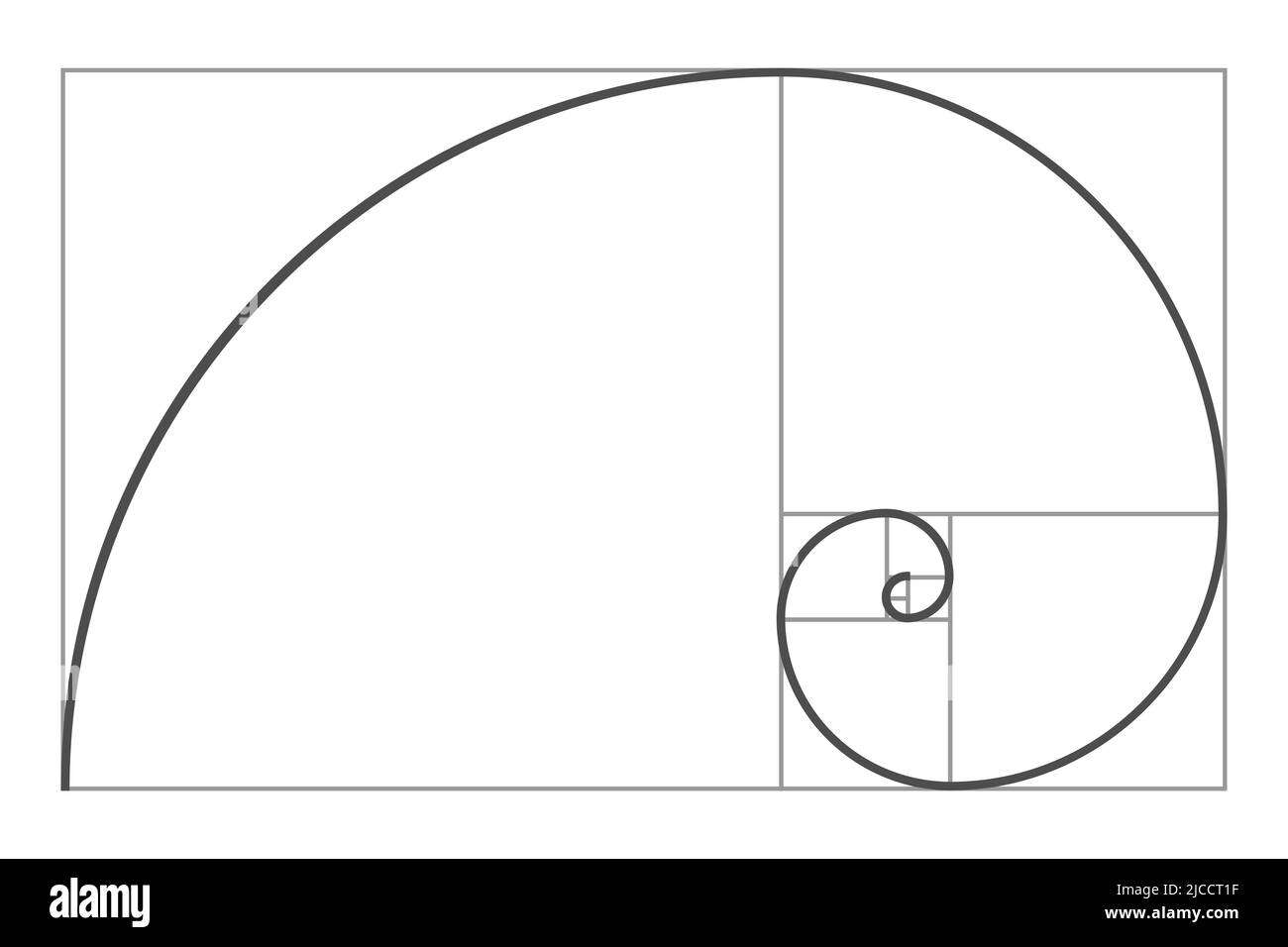Concept géométrique de Golden ratio. Fibonacci en spirale. Illustration vectorielle. Illustration de Vecteur