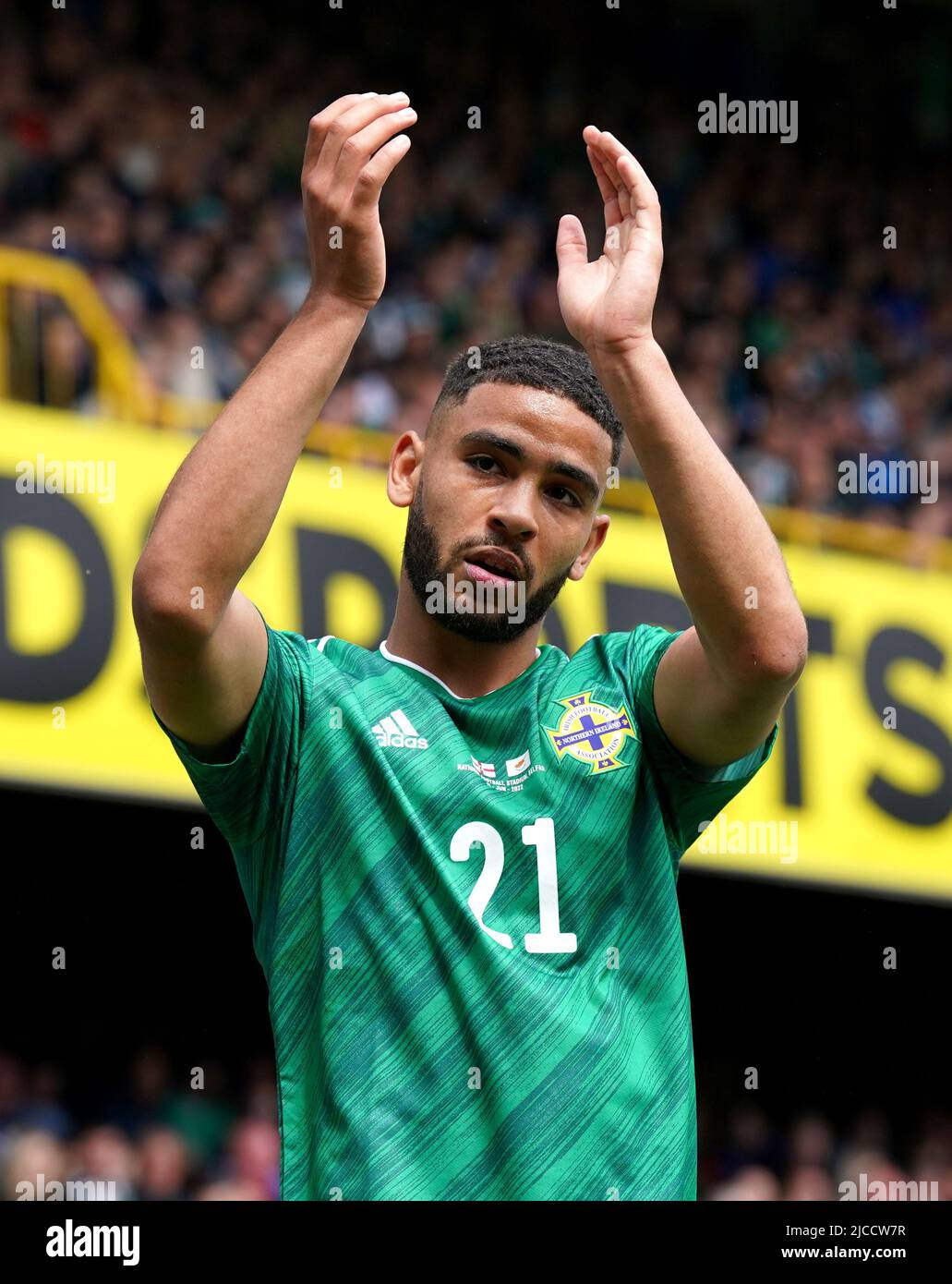 IrelandÕs Brodie Spencer du Nord pendant le match de l'UEFA Nations League à Windsor Park, Belfast. Date de la photo: Dimanche 12 juin 2022. Banque D'Images