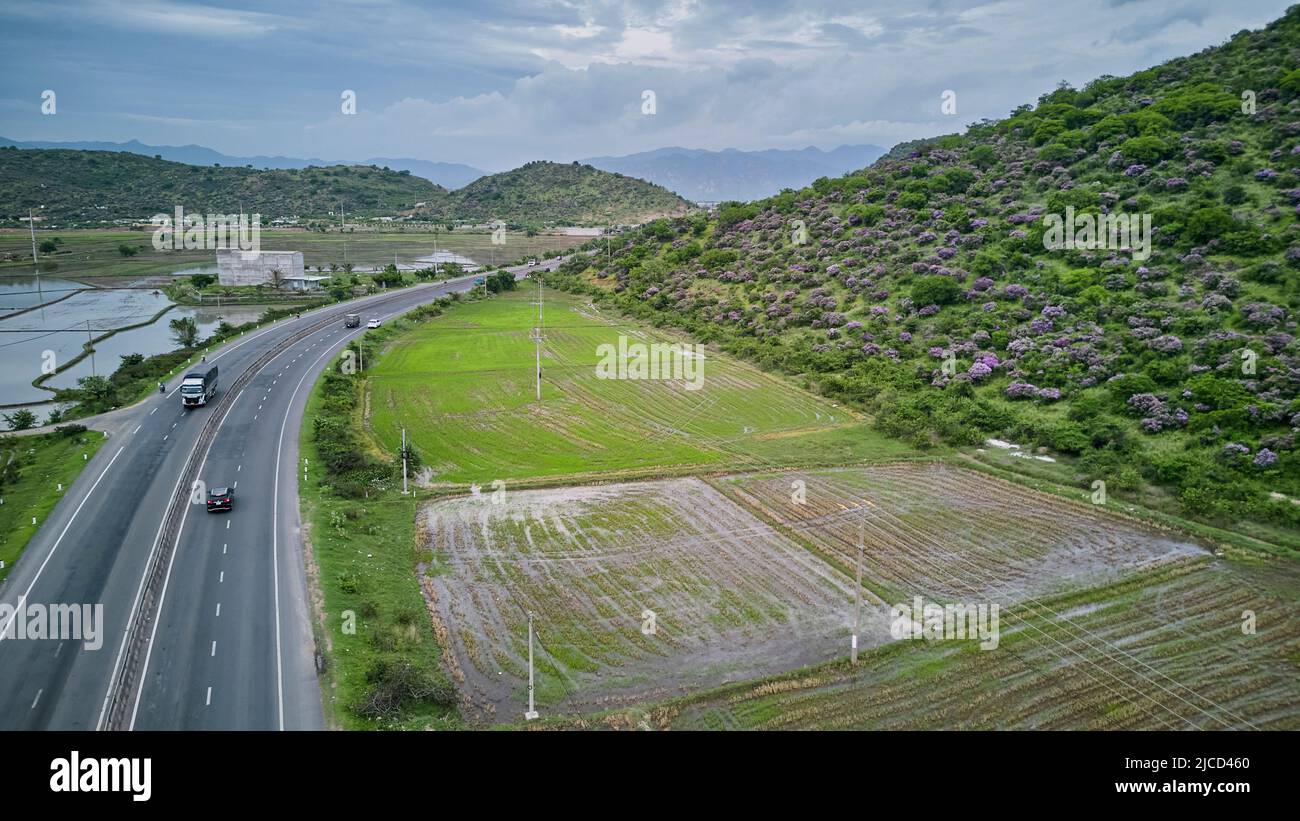 Colline florale de la reine dans le district de Tuy Phong, province de Binh Thuan. Banque D'Images