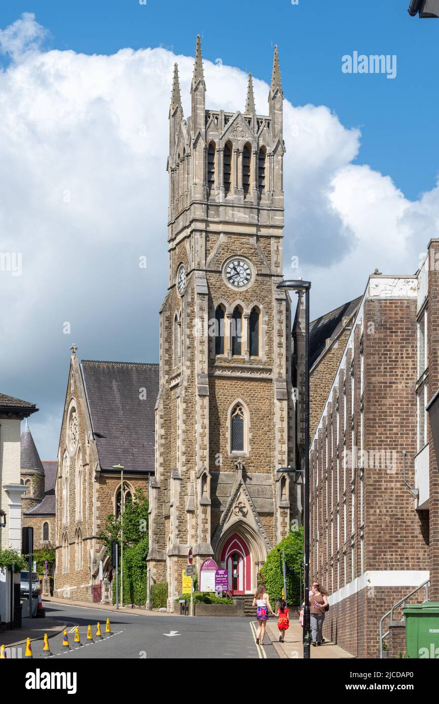 L'église Wesleyan, anciennement une église méthodiste, à Aldershot, Hampshire, Angleterre, Royaume-Uni. Un bâtiment classé de catégorie II*. Banque D'Images