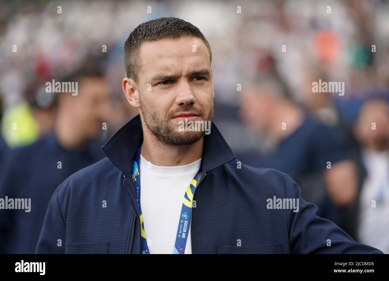 Liam Payne avant le match de l'aide au football pour l'UNICEF au London Stadium, Londres. Date de la photo: Dimanche 12 juin 2022. Banque D'Images