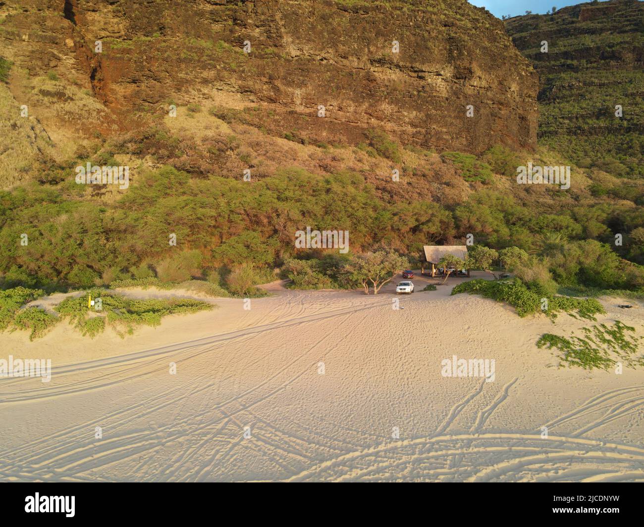 Plage de Polihale sur Kauai Banque D'Images