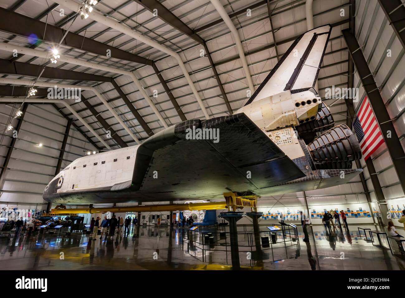 Los Angeles, JANVIER 29 2015 - Space Shuttle Endeavour disably dans le California Science Center Banque D'Images