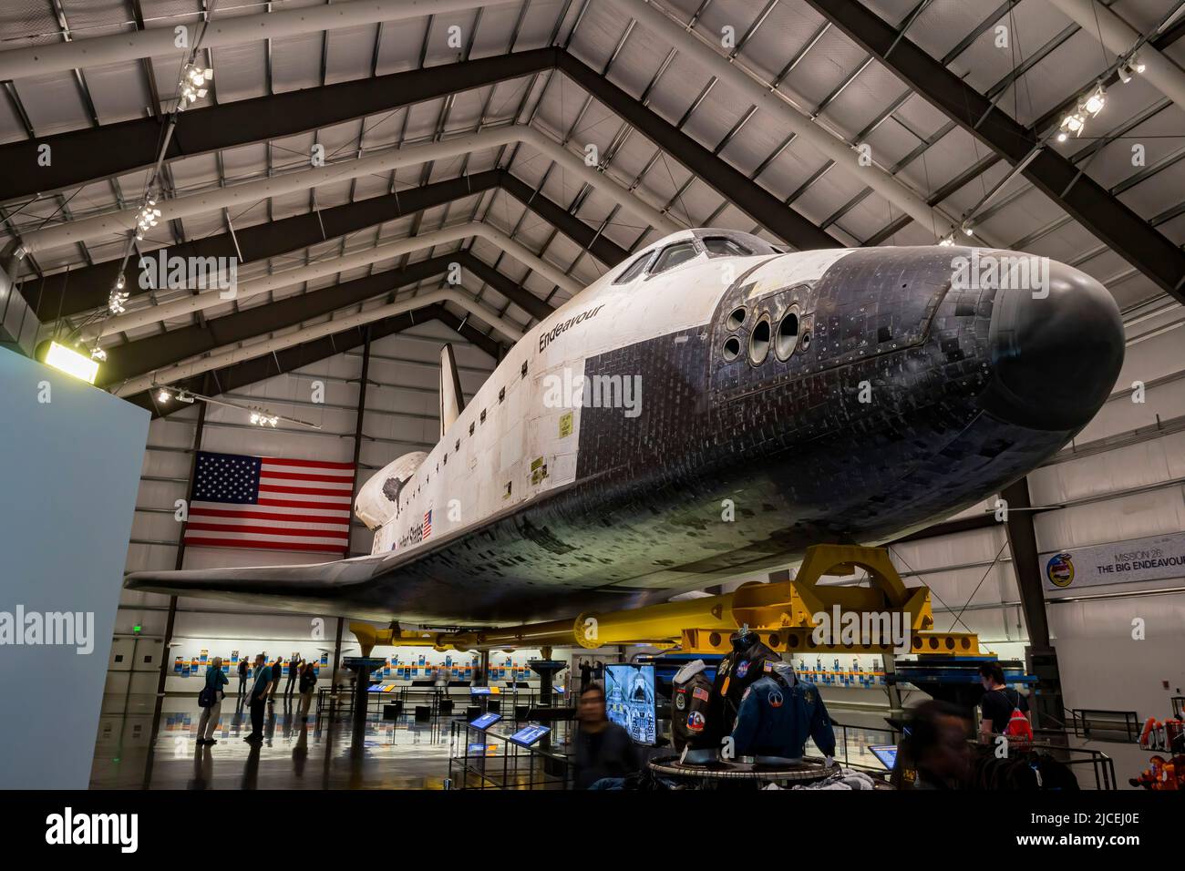 Los Angeles, JANVIER 29 2015 - Space Shuttle Endeavour disably dans le California Science Center Banque D'Images