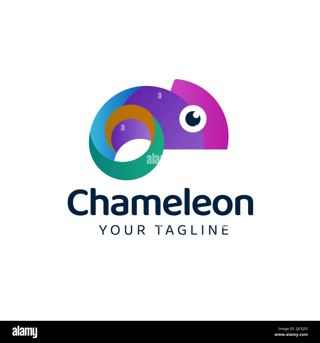 Modèle de conception du logo de chameleon en dégradé coloré Illustration de Vecteur