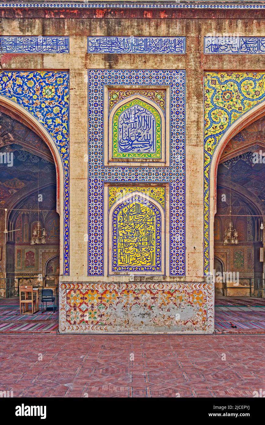 Masjid Wazir Khan, Lahore, Pakistan Banque D'Images