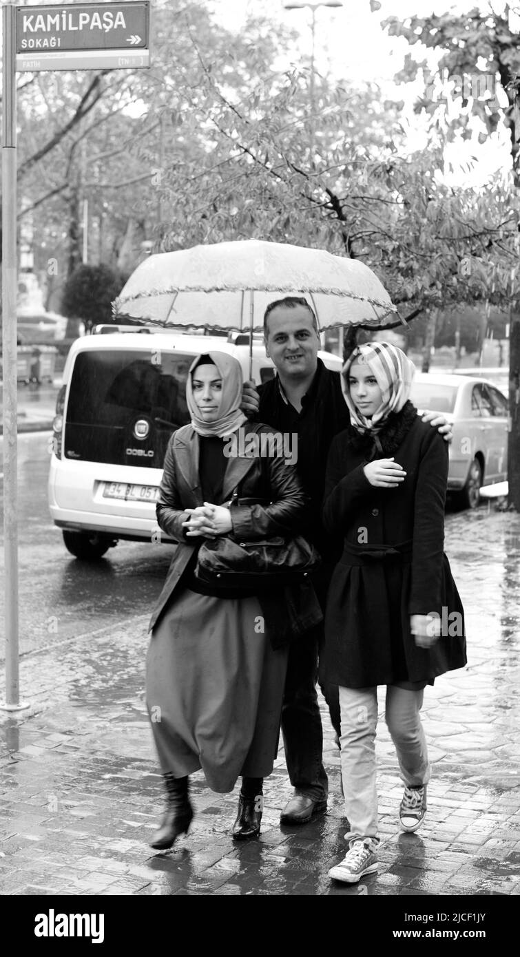 Un jour pluvieux à Istanbul, Turquie. Banque D'Images