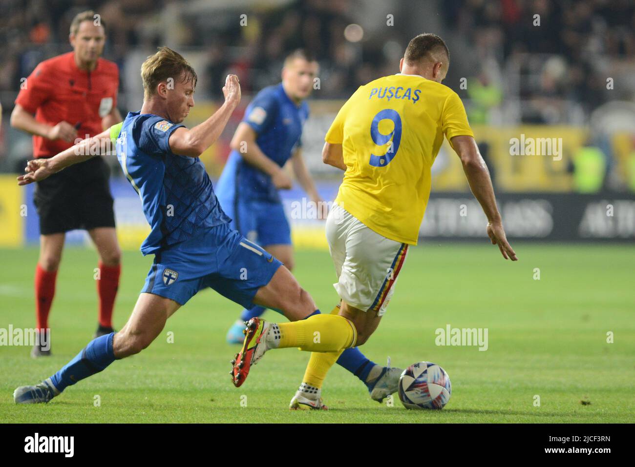 George Puscas pendant la Roumanie contre la Finlande , Bucarest 11.06.2022 , UEFA Nations League 2022,Cristi Stavri Banque D'Images