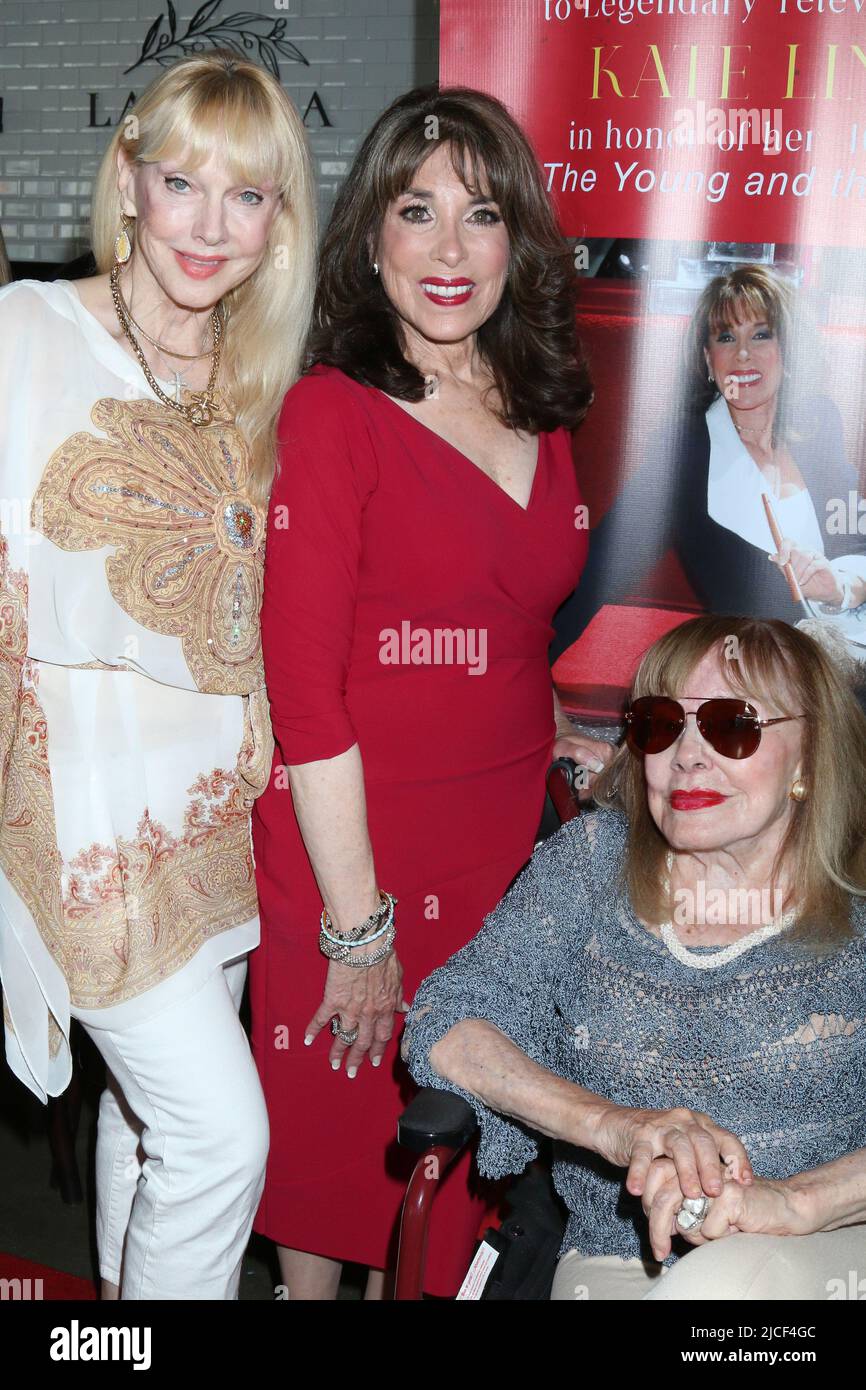 LOS ANGELES - 9 JUIN : Lee Benton, Kate Linder, Terry Moore au Webfest TV de la Côte d'Azur rend hommage à Kate Linder au restaurant la Bella sur 9 juin 2022 à Glendale, Californie Banque D'Images