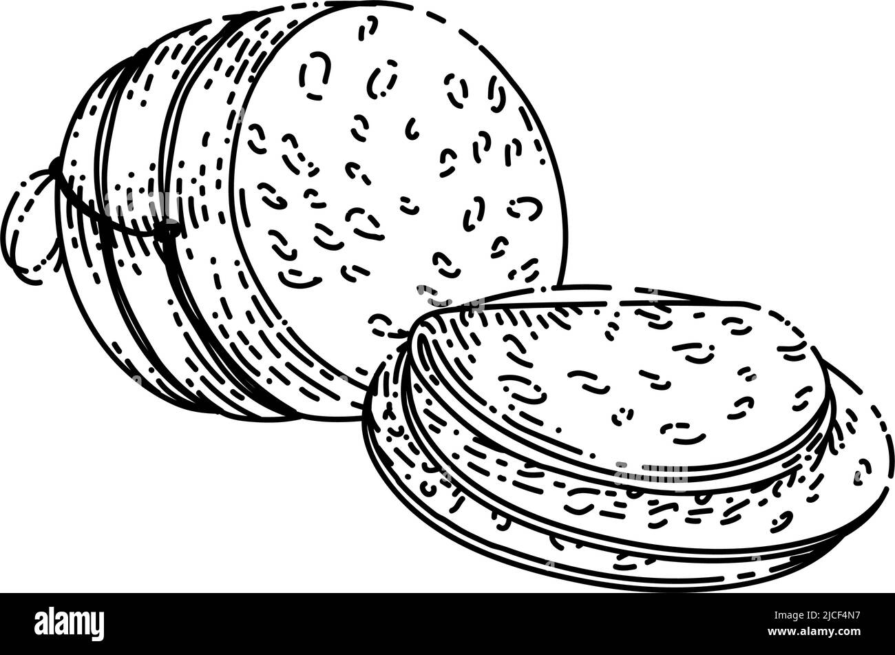 mortadella salami esquisse vecteur dessiné à la main Illustration de Vecteur