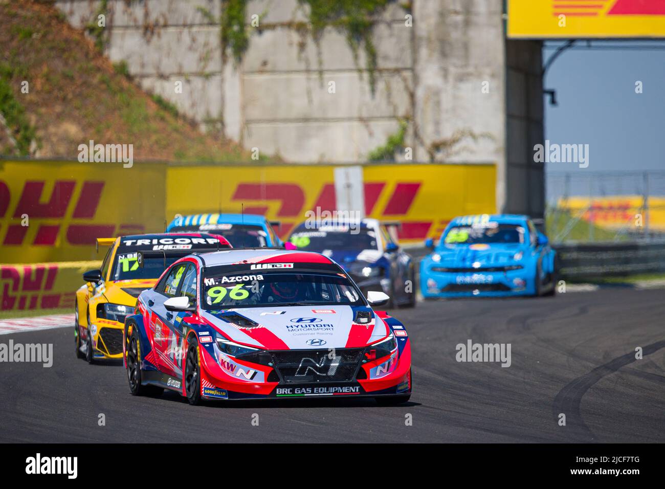 96 AZCONA Mikel (ESP), BRC Hyundai N Squadra Corse, Hyundai Elantra N TCR, action pendant la course de Hongrie 2022, 3rd de la FIA World Touring car Cup 2022, sur la Hungaroring de 10 juin à 12 à Budapest, Hongrie - photo: Clément Luck/DPPI/LiveMedia Banque D'Images