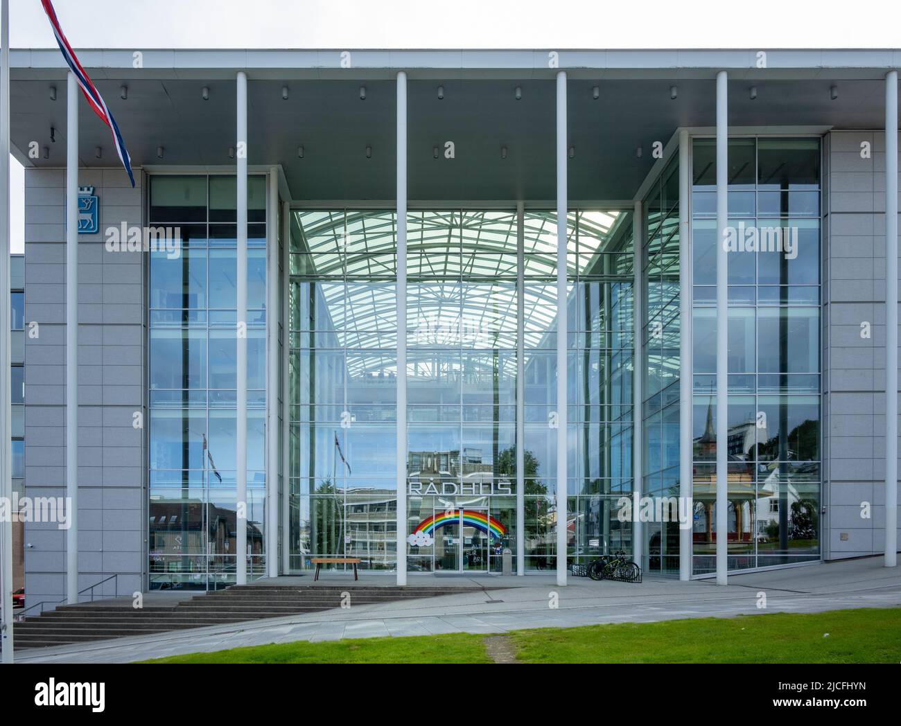 Norvège, Troms og Finnmark, Tromsø, le nouvel hôtel de ville moderne. Banque D'Images