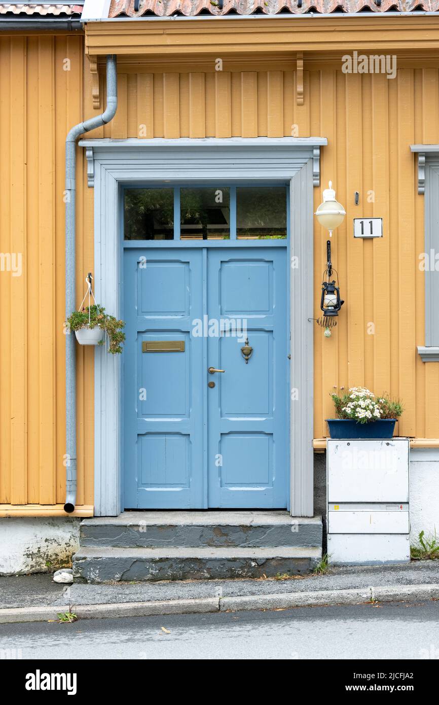 Norvège, Trøndelag, Trondheim, ancienne maison d'habitation traditionnelle. Banque D'Images