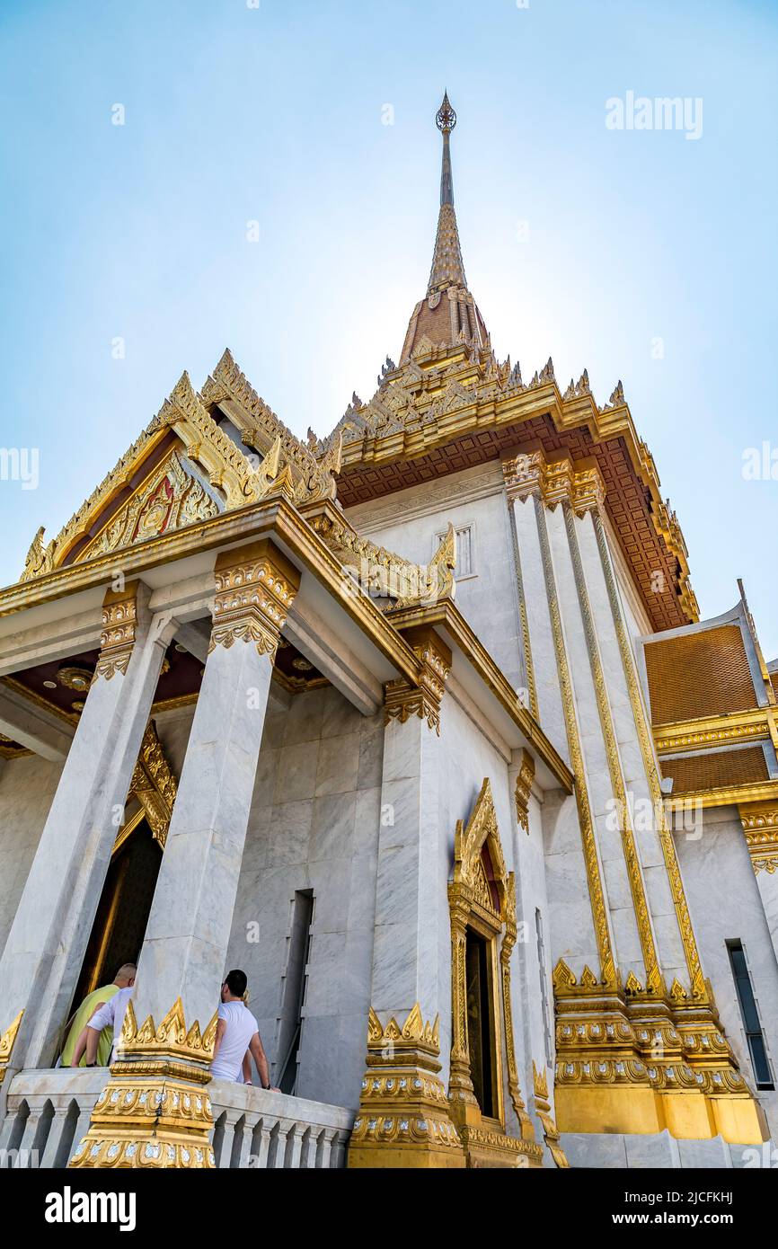 Temple du Bouddha d'or, Phra Maha Mondop, Wat Traimit, Bangkok, Thaïlande Banque D'Images