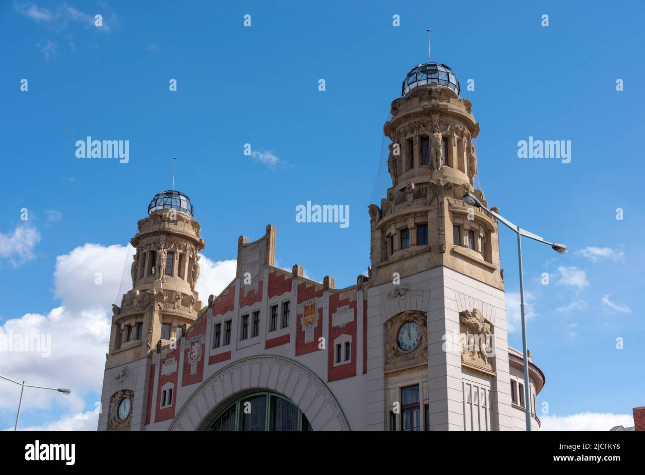 Partie historique de la gare principale de Prague (Praha hlavní nádraa¾í), Art Nouveau, Prague, République Tchèque Banque D'Images
