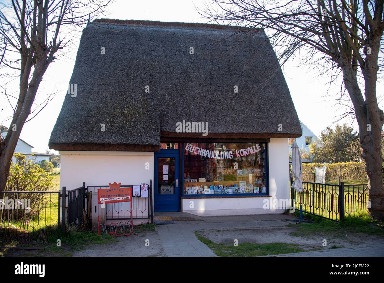 Librairie Koralle, Vitte, Ile de Hiddensee, Mecklenburg-Vorpommern, Allemagne Banque D'Images