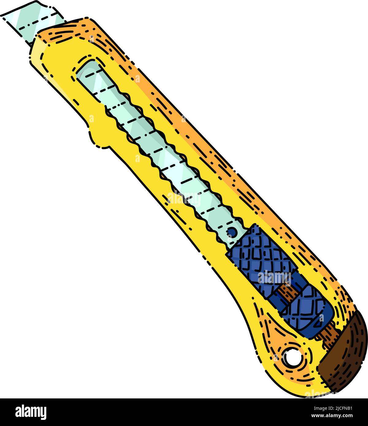 couteau papeterie esquisse vecteur dessiné à la main Illustration de Vecteur