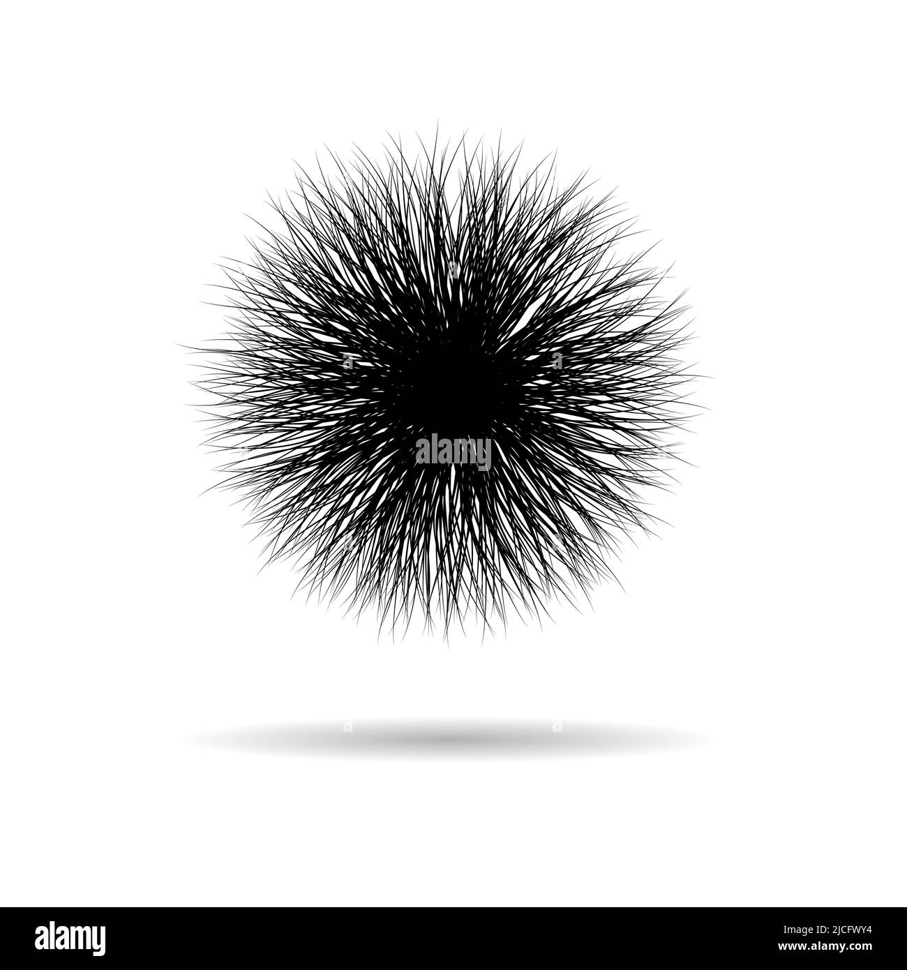 Griffonnage d'une laine vierge, virus, mer ​​urchin. Illustration vectorielle abstraite Illustration de Vecteur