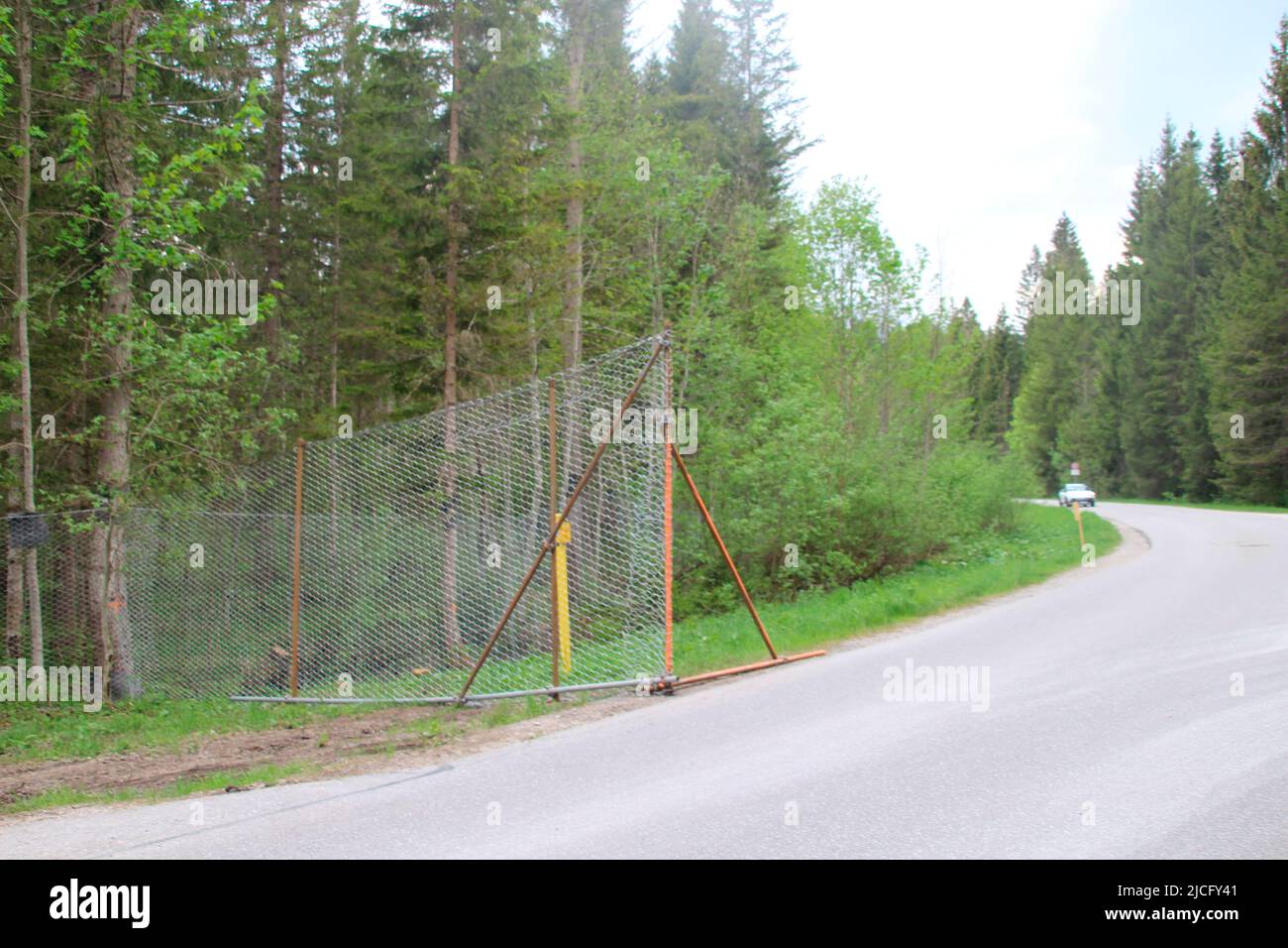 Sommet du G-7 à Schloss Elmau, barrière, barrière, clôture, sécurité, Allemagne, Bavière, haute-Bavière, Klais, barrière, zone restreinte Banque D'Images