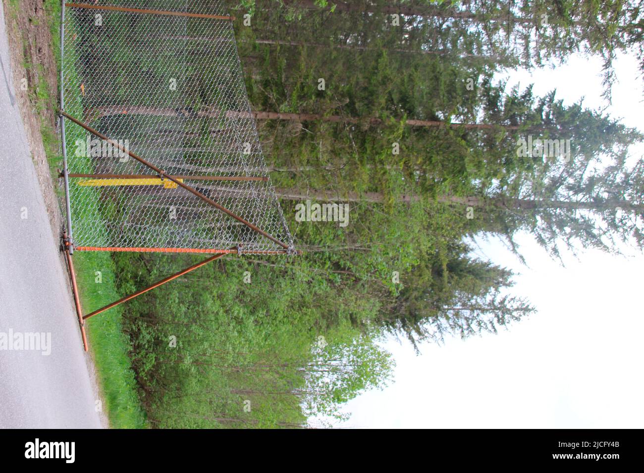 Sommet du G-7 à Schloss Elmau, barrière, barrière, clôture, sécurité, Allemagne, Bavière, haute-Bavière, Klais, barrière, zone restreinte Banque D'Images