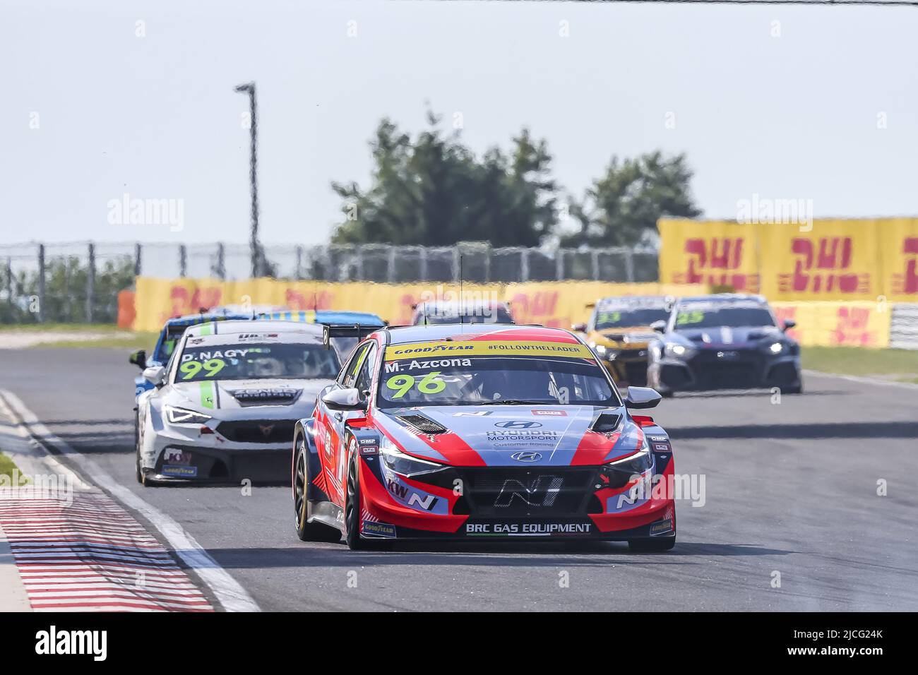 96 AZCONA Mikel (ESP), BRC Hyundai N Squadra Corse, Hyundai Elantra N TCR, action pendant la course de Hongrie 2022, 3rd de la FIA World Touring car Cup 2022, sur la Hungaroring de 10 juin à 12 à Budapest, Hongrie - photo: Gregory Lenormand/DPPI/LiveMedia Banque D'Images