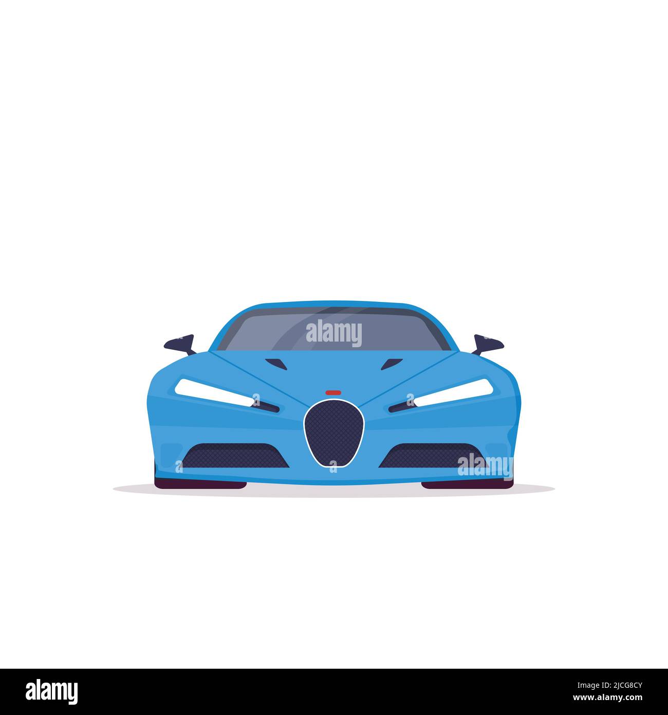 Vue avant du supercar bleu Illustration de Vecteur