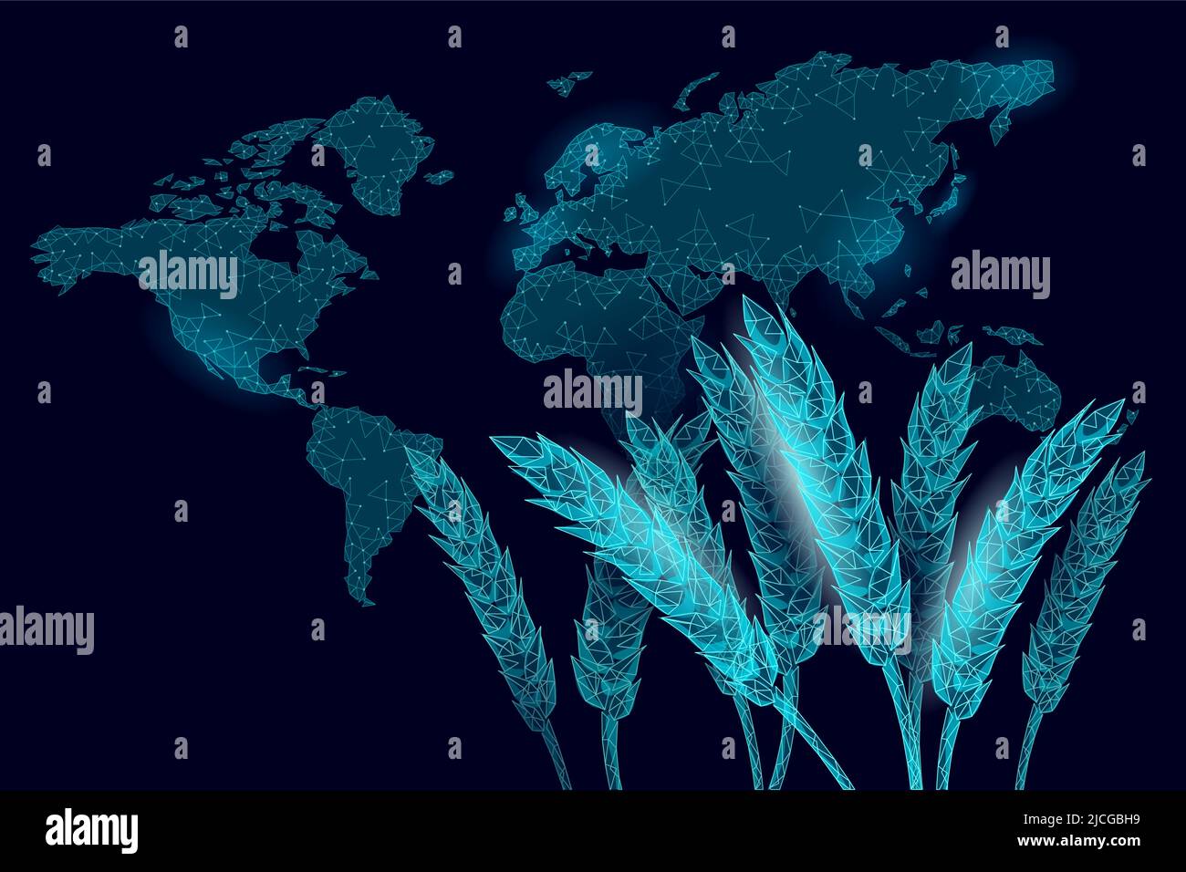 3D épis de blé grain. Journée mondiale de l'alimentation sensibilisation à la faim. Aidez la nourriture caritative à illustrer les vecteurs internationaux de réfugiés. Illustration de Vecteur