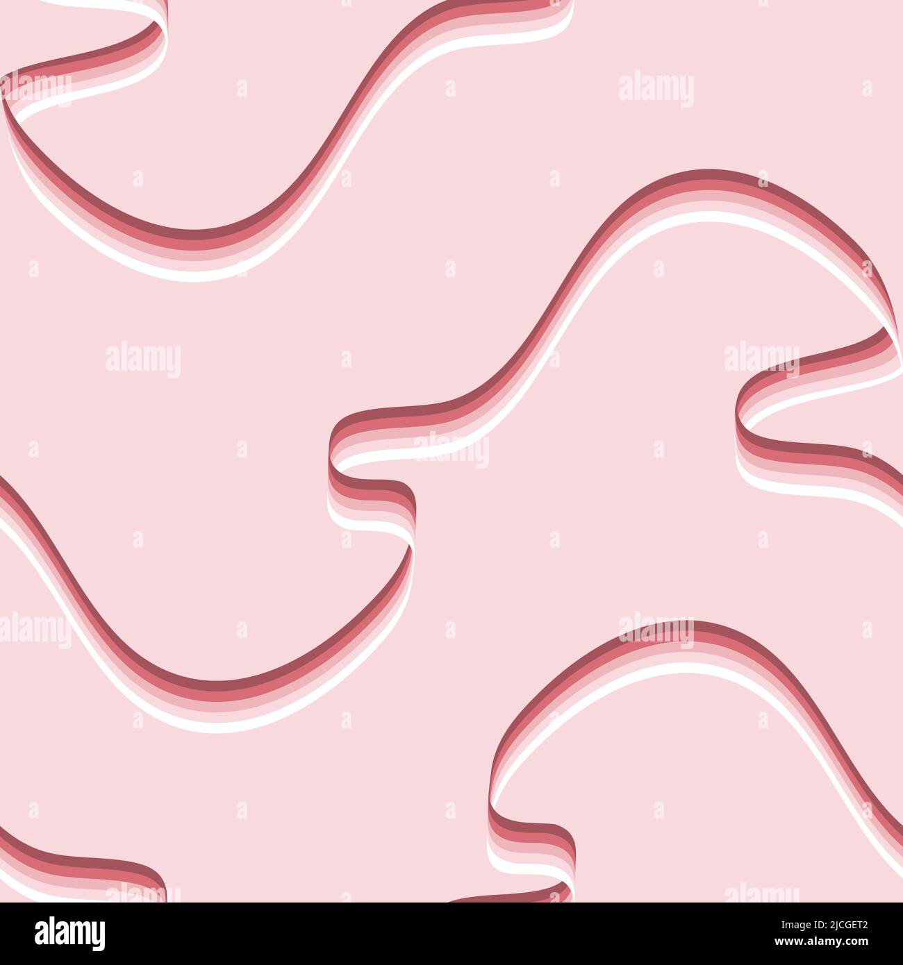 Motif vectoriel sans couture avec ruban fluide sur fond rose. Papier peint arc-en-ciel ondulé. Textile de mode dégradé de couleurs décoratives. Illustration de Vecteur