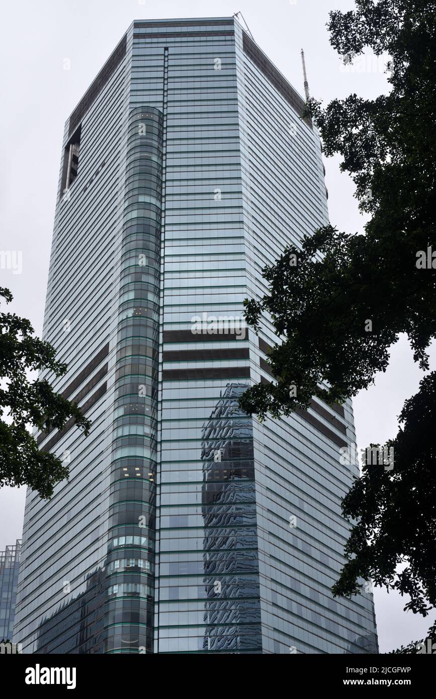 Bâtiment en panneaux de verre, Hong Kong Banque D'Images